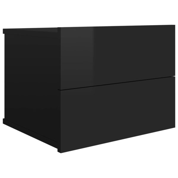 Costessey Bedside Cabinet 40x30x30 cm Engineered Wood – High Gloss Black, 1
