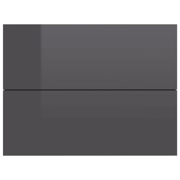 Costessey Bedside Cabinet 40x30x30 cm Engineered Wood – High Gloss Grey, 1