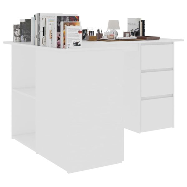 Corner Desk 145x100x76 cm Engineered Wood – White