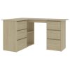 Corner Desk 145x100x76 cm Engineered Wood – Sonoma oak