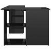 Corner Desk 145x100x76 cm Engineered Wood – High Gloss Black