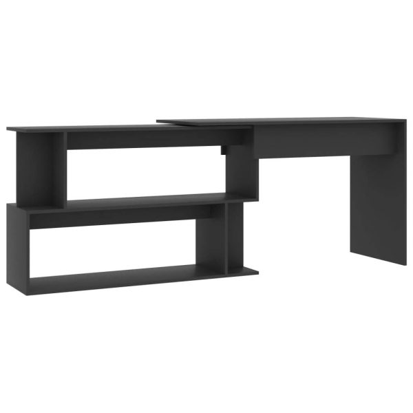 Corner Desk 200x50x76 cm Engineered Wood – Grey