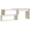 Corner Desk 200x50x76 cm Engineered Wood – White and Sonoma Oak