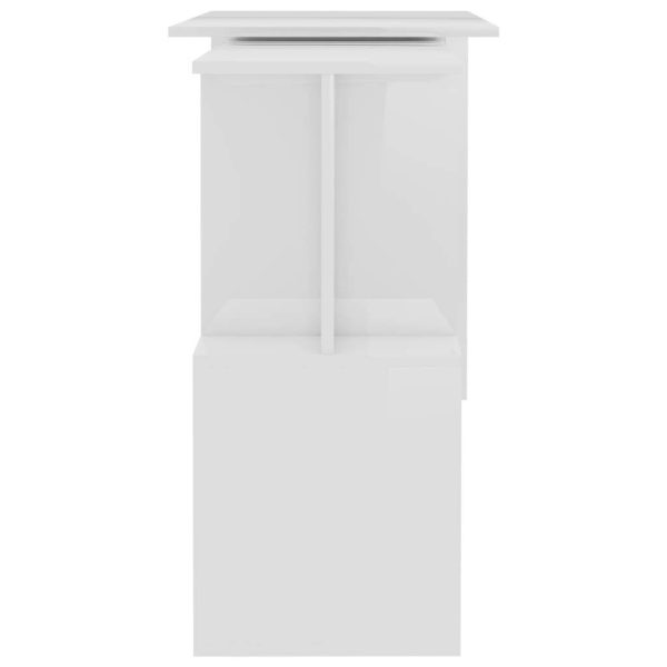 Corner Desk 200x50x76 cm Engineered Wood – High Gloss White
