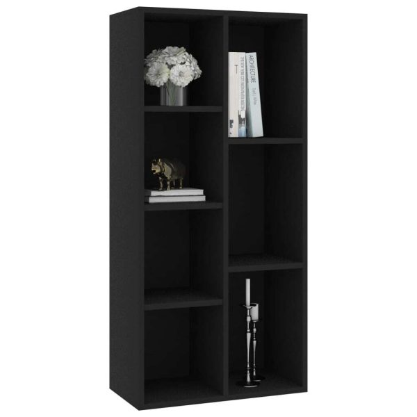Book Cabinet 50x25x106 cm Engineered Wood – Black