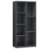 Book Cabinet 50x25x106 cm Engineered Wood – High Gloss Grey