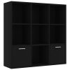 Book Cabinet 98x30x98 cm Engineered Wood – Black