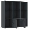 Book Cabinet 98x30x98 cm Engineered Wood – Grey