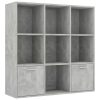 Book Cabinet 98x30x98 cm Engineered Wood – Concrete Grey