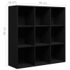 Book Cabinet 98x30x98 cm Engineered Wood – Black
