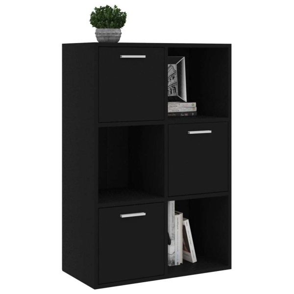 Storage Cabinet 60×29.5×90 cm Engineered Wood – Black