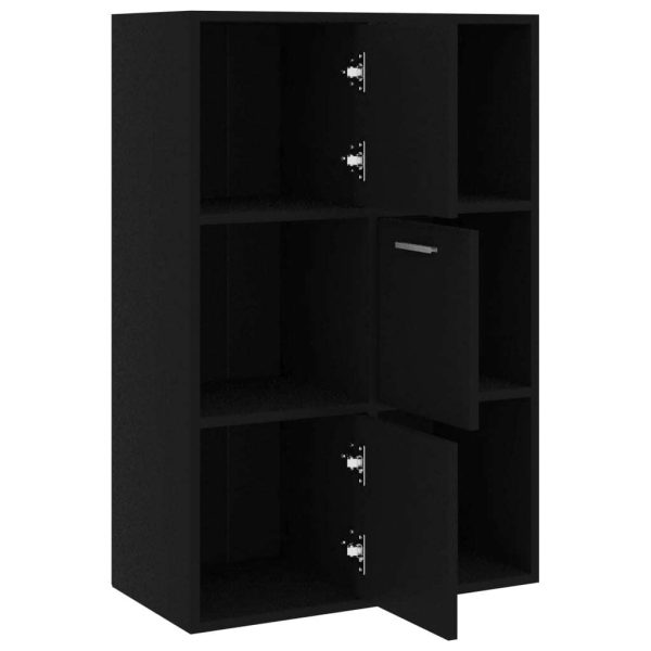 Storage Cabinet 60×29.5×90 cm Engineered Wood – Black