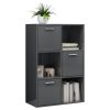 Storage Cabinet 60×29.5×90 cm Engineered Wood – High Gloss Grey