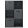 Storage Cabinet 60×29.5×90 cm Engineered Wood – High Gloss Grey