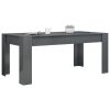 Dining Table Engineered Wood – 180x90x76 cm, High Gloss Grey