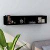 CD Wall Shelf 100x18x18 cm Engineered Wood – Black