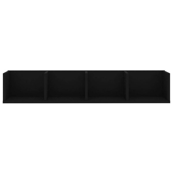 CD Wall Shelf 100x18x18 cm Engineered Wood – Black