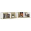 CD Wall Shelf 100x18x18 cm Engineered Wood – White and Sonoma Oak