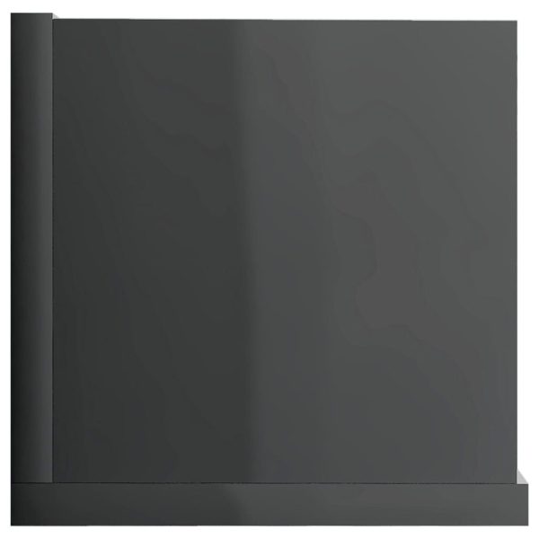CD Wall Shelf 100x18x18 cm Engineered Wood – High Gloss Grey