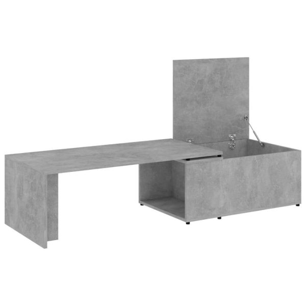 Coffee Table 150x50x35 cm Engineered Wood – Concrete Grey