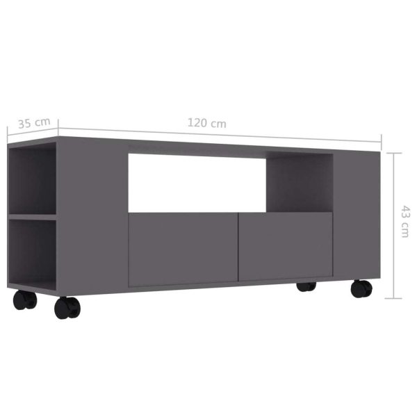 Wenatchee TV Cabinet 120x35x48 cm Engineered Wood – Grey