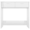Desk 80x40x75 cm Engineered Wood – High Gloss White