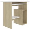Desk 80x45x74 cm Engineered Wood – White and Sonoma Oak