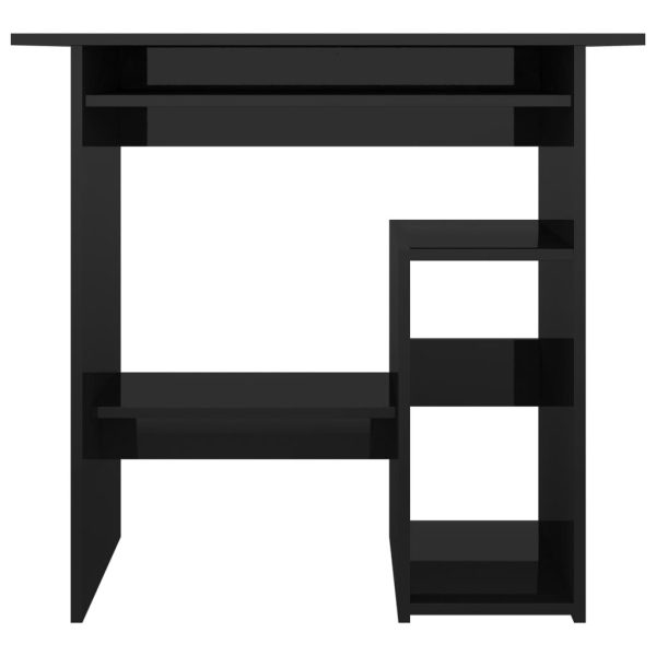 Desk 80x45x74 cm Engineered Wood – High Gloss Black