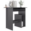 Desk 80x45x74 cm Engineered Wood – High Gloss Grey