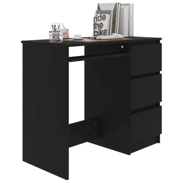 Desk 90x45x76 cm Engineered Wood – Black