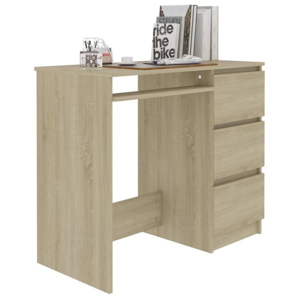 Desk 90x45x76 cm Engineered Wood – Sonoma oak