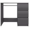 Desk 90x45x76 cm Engineered Wood – High Gloss Grey