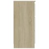 Sideboard 60x35x76 cm Engineered Wood – White and Sonoma Oak