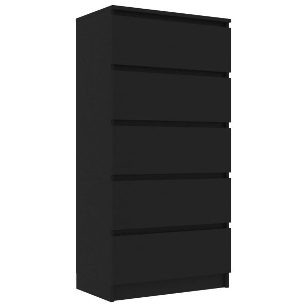 Drawer Sideboard 60x35x121 cm Engineered Wood – Black