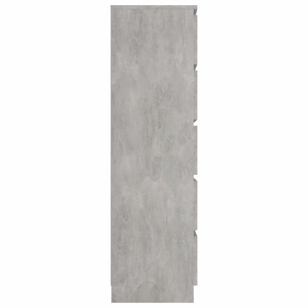 Drawer Sideboard 60x35x121 cm Engineered Wood – Concrete Grey