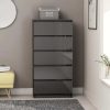 Drawer Sideboard 60x35x121 cm Engineered Wood – High Gloss Grey