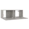 Newmarket TV Cabinet Engineered Wood – 80x30x30 cm, Concrete Grey