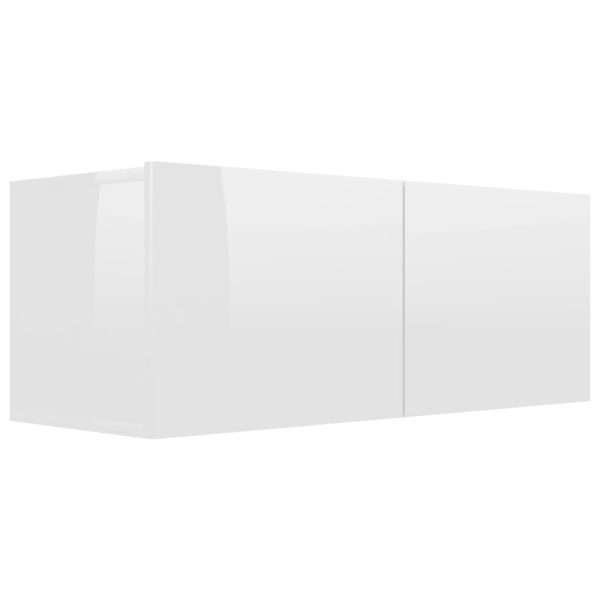 Newmarket TV Cabinet Engineered Wood – 80x30x30 cm, High Gloss White