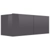 Newmarket TV Cabinet Engineered Wood – 80x30x30 cm, High Gloss Grey