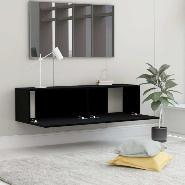 Newmarket TV Cabinet Engineered Wood – 120x30x30 cm, Black