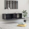 Newmarket TV Cabinet Engineered Wood – 120x30x30 cm, High Gloss Grey