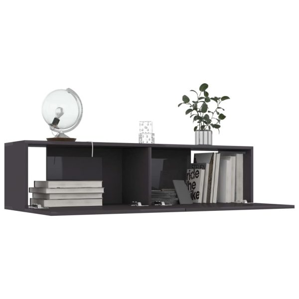 Newmarket TV Cabinet Engineered Wood – 120x30x30 cm, High Gloss Grey