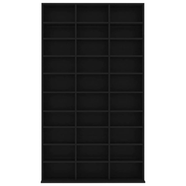 CD Cabinet Engineered Wood – 102x16x177.5 cm, Black