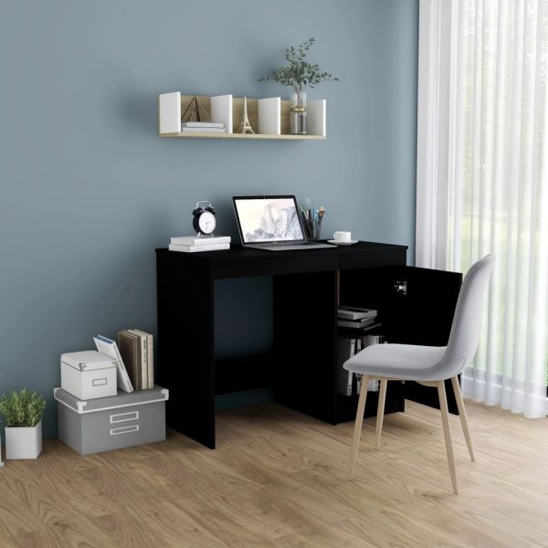 Desk 100x50x76 cm Engineered Wood – Black