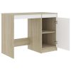 Desk 100x50x76 cm Engineered Wood – White and Sonoma Oak