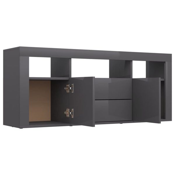 Whitchurch TV Cabinet 120x30x50 cm Engineered Wood – High Gloss Grey