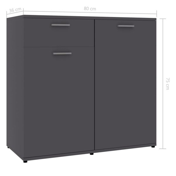 Sideboard Engineered Wood – 80x36x75 cm (left), Grey