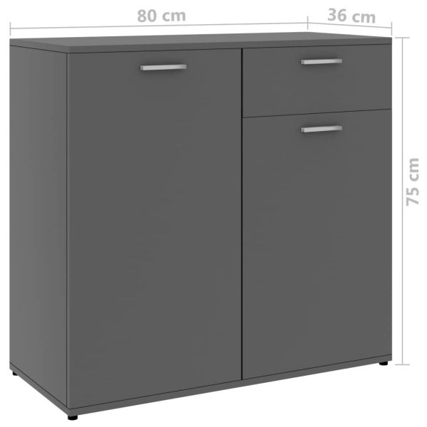 Sideboard Engineered Wood – 80x36x75 cm (right), Grey