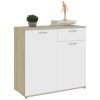 Sideboard Engineered Wood – 80x36x75 cm (right), White and Sonoma Oak