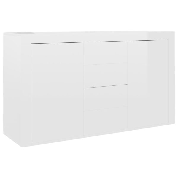 Sideboard 120x36x69 cm Engineered Wood – High Gloss White